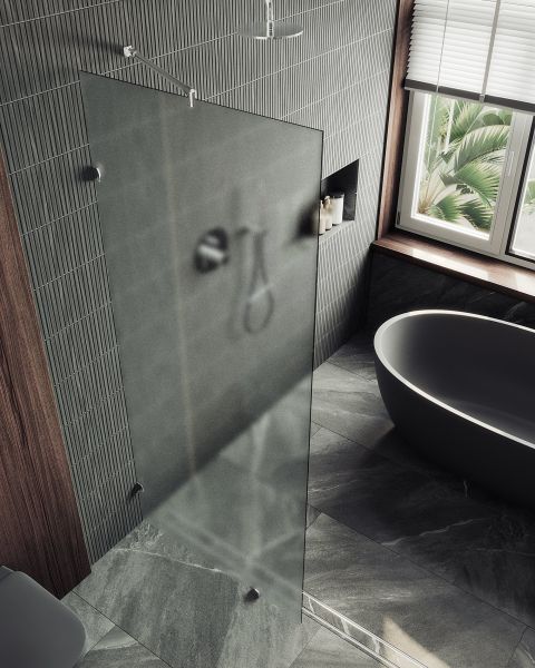 Душевая перегородка MaybahGlass MGD-268-4 79см хром глянцевый